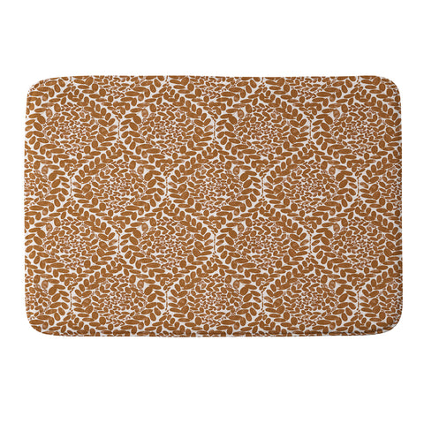 Marta Barragan Camarasa Earthy Leaves Motif Memory Foam Bath Mat